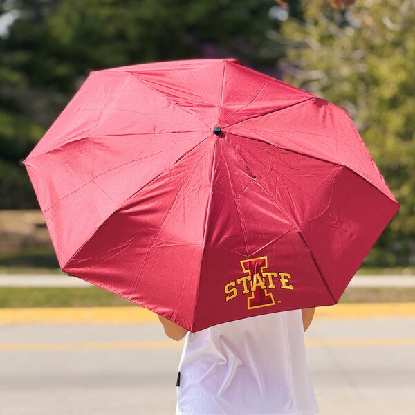 I-State Cardinal Mini Folding Umbrella with Clip-on Handle open